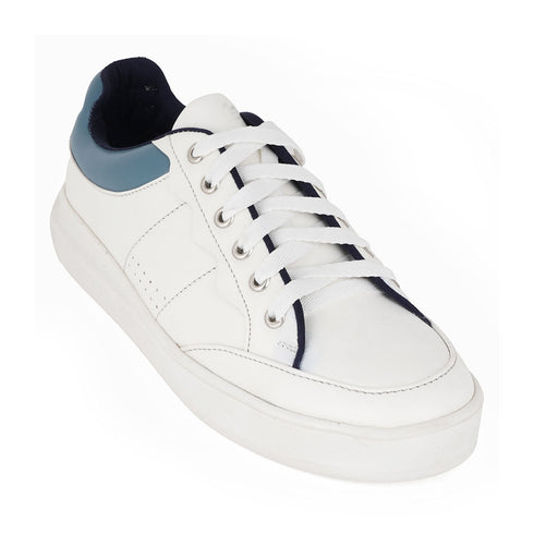 Women's White Lace-Up Casual Sneakers