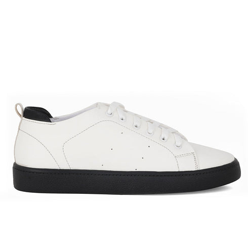 Women's White Lace-Up Casual Sneakers