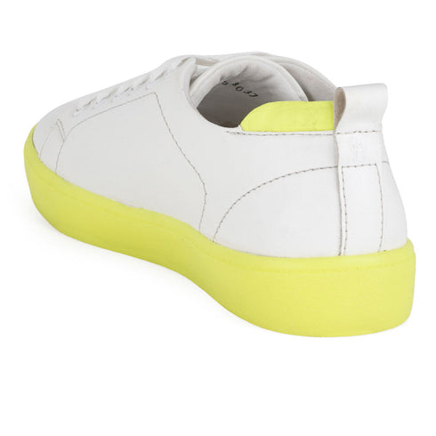 Women's White Lace-Up Casual Sneakers