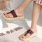 Women's Knot Detail Toe-Post Wedge Sandals