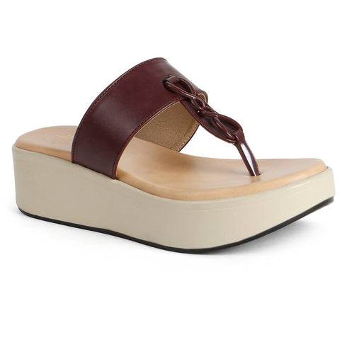 Women's Knot Detail Toe-Post Wedge Sandals