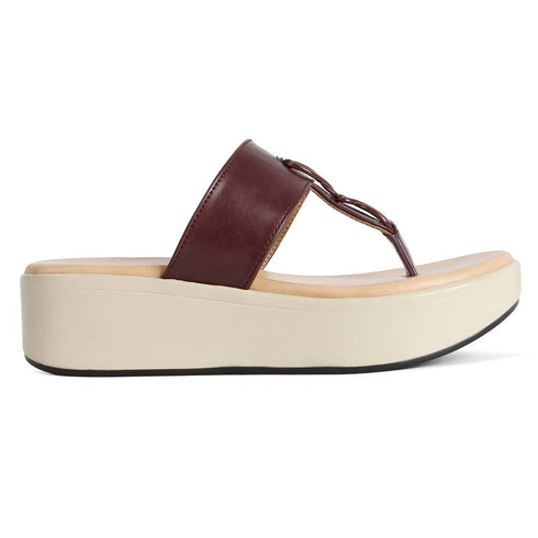 Women's Knot Detail Toe-Post Wedge Sandals