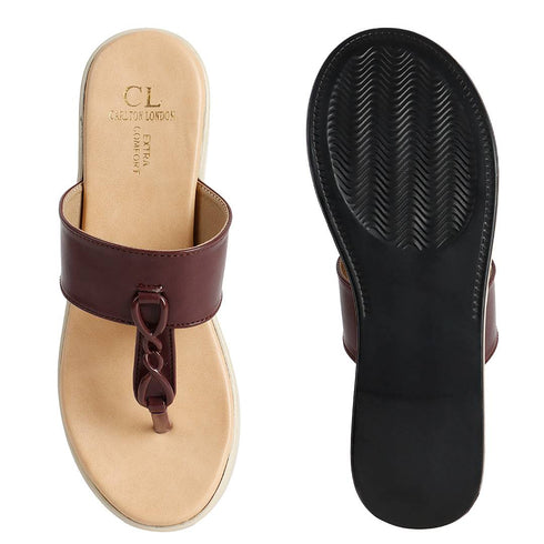 Women's Knot Detail Toe-Post Wedge Sandals