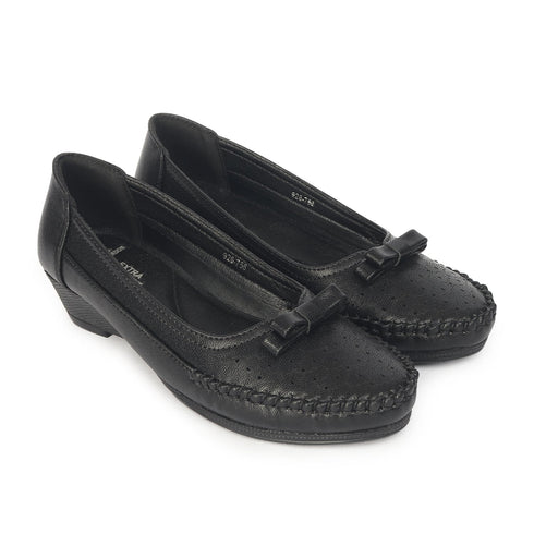 Women's Perforated Wedge Moccasins with Bow Detail