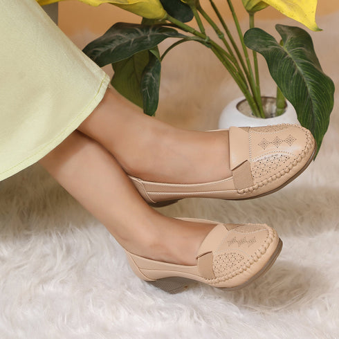 Women's Perforated Slip-On Wedge Loafers