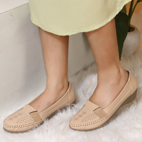 Women's Perforated Slip-On Wedge Loafers