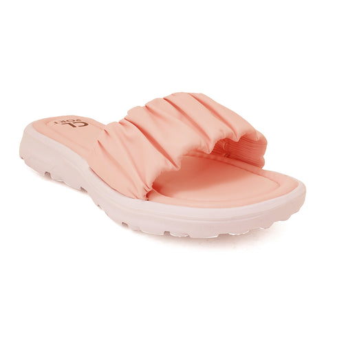 Women's Ruched Strap Comfort Slide Sandals