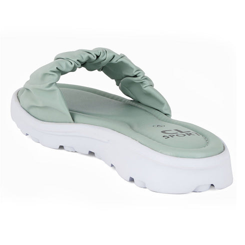 Women's Ruched Strap Comfort Slide Sandals