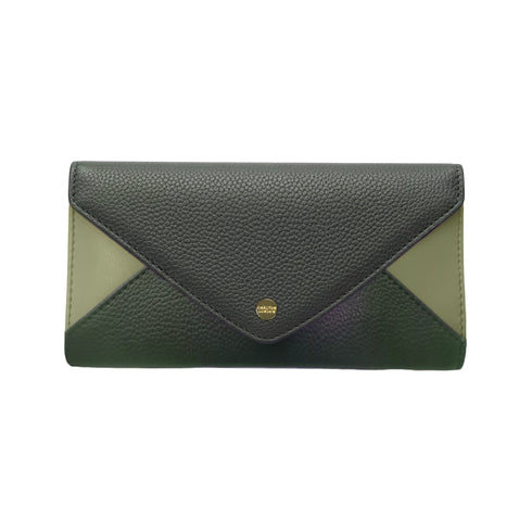Carlton London Color blocked Textured Two Fold Wallet Green
