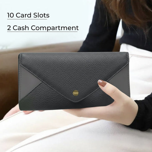 Carlton London Color blocked Textured Two Fold Wallet Grey