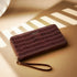 Carlton London Brown Croc Textured Zip Around Wallet With Detachable Wrist Strap CLHB 28