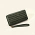 Carlton London Olive Croc Textured Zip Around Wallet With Detachable Wrist Strap CLHB 29