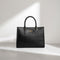 Carlton London Black Croc Textured Structured Bag CLLP 817 Black