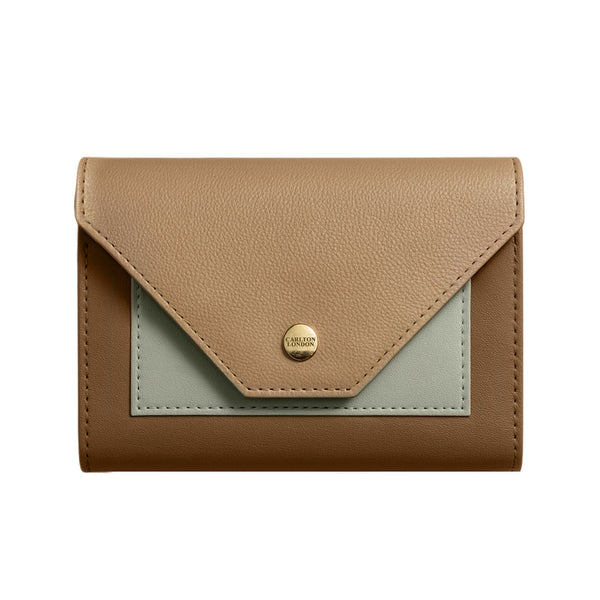 Carlton London Tan Colorblocked Two Fold Wallet CLHB 31