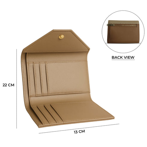 Carlton London Tan Colorblocked Two Fold Wallet CLHB 31
