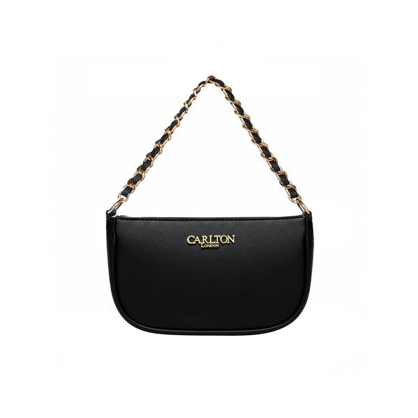 Carlton London Raffaella Black Textured Sling Bag CLLP 1068 BLACK