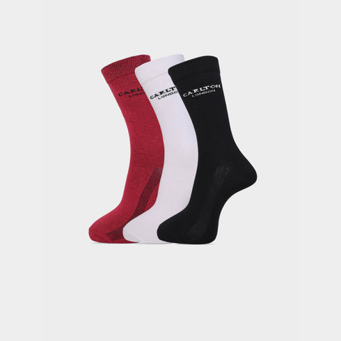 Carlton London Men'S Premium Cotton Full Length Socks Pack Of 3