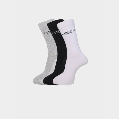 Carlton London Men'S Premium Cotton Full Length Socks Pack Of 3