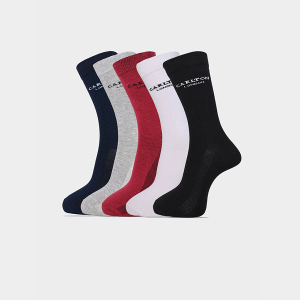 Carlton London Men'S Premium Cotton Full Length Socks Pack Of 5