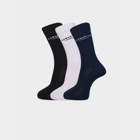 Carlton London Men'S Premium Cotton Full Length Socks Pack Of 3