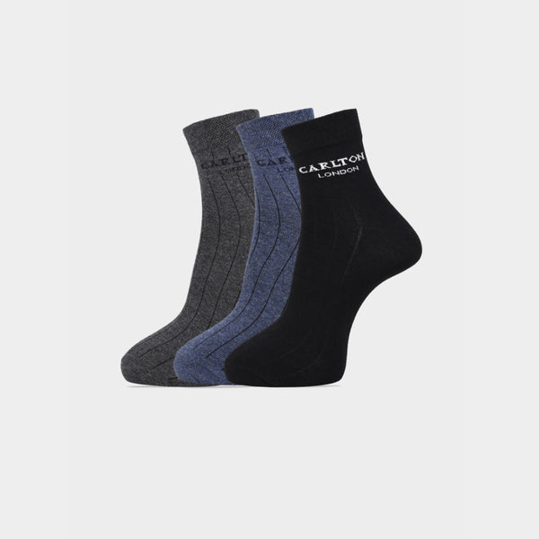 Carlton London Men'S Premium Cotton Ankle Socks Pack Of 3