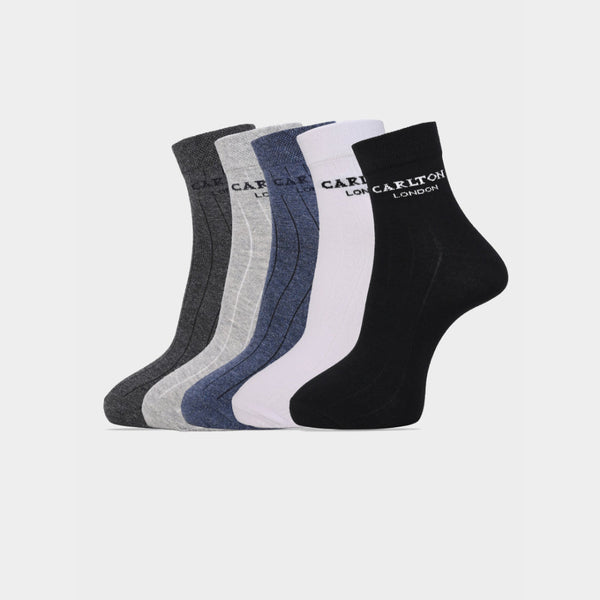 Carlton London Men'S Premium Cotton Ankle Length Socks Pack Of 5