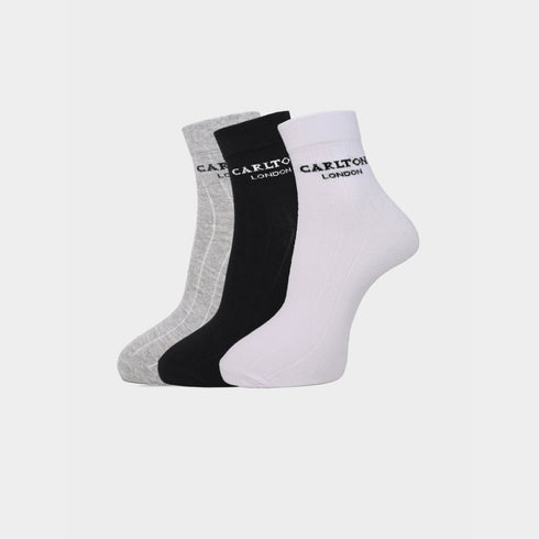 Carlton London Men'S Premium Cotton Ankle Socks Pack Of 3