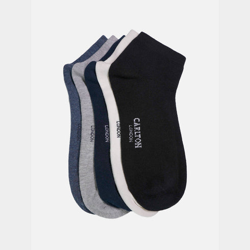 Carlton London Men'S Premium Cotton Low Cut Socks Pack Of 5