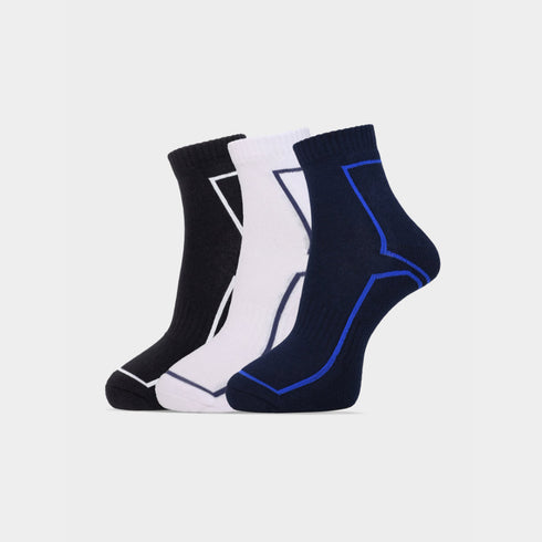 Carlton London Men'S Premium Cotton Ankle Length With Cushioned Sole Socks Pack Of 3