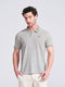 Men's Olive Self Design Polo Collar T-Shirt