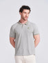 Men's Olive Self Design Polo Collar T-Shirt