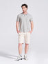 Men's Olive Self Design Polo Collar T-Shirt