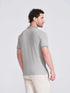 Men's Olive Self Design Polo Collar T-Shirt