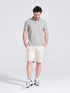 Men's Olive Self Design Polo Collar T-Shirt
