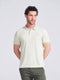 Men's Olive Self Design Polo Collar T-Shirt
