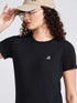 Women's Black Solid Round Neck T-Shirt