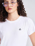 Women's White Solid Round Neck T-Shirt