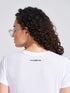 Women's White Solid Round Neck T-Shirt