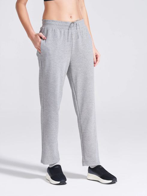 Women's Grey Regular Fit Track Pants