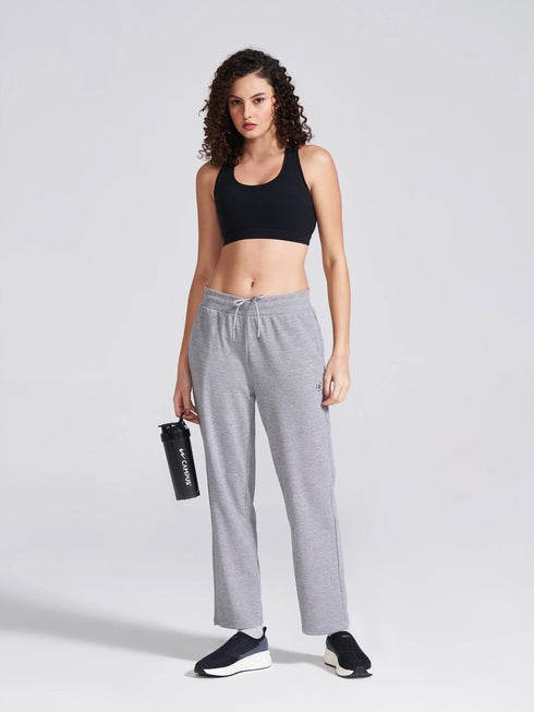 Women's Grey Regular Fit Track Pants