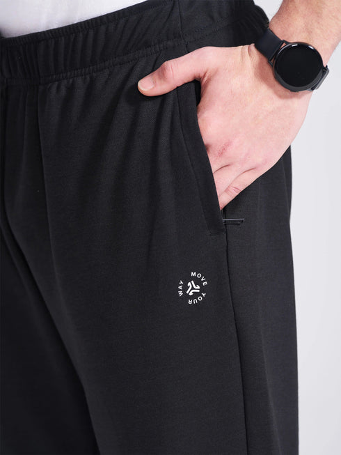 Men's Black Regular Fit Track Pants