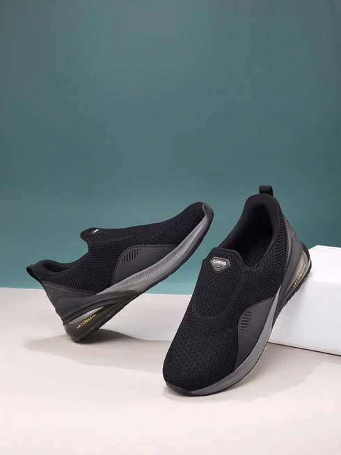 CROWD Black Men's Walking Shoes