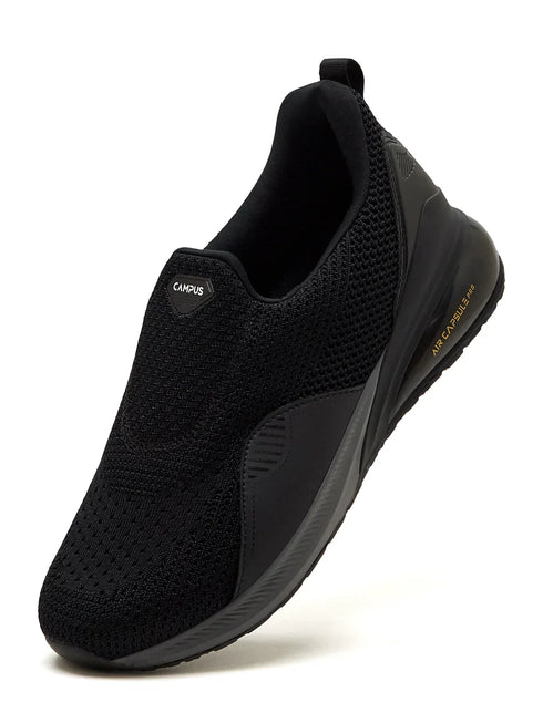 CROWD Black Men's Walking Shoes