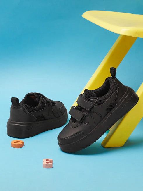 CS-26106V Black Kids School Shoes