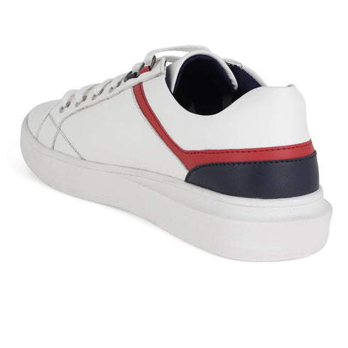 Women's White Lace-Up Casual Sneakers