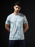 Men Abstract Print Slim Fit Crew Neck T-shirt with TECHNO COOL+