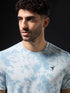 Men Abstract Print Slim Fit Crew Neck T-shirt with TECHNO COOL+