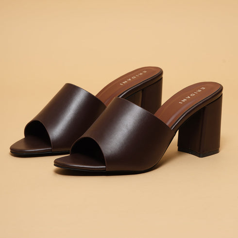 Cocoa Open-Toe Mules