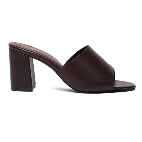 Cocoa Open-Toe Mules