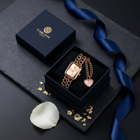 Gift Set Women - Victoria Watch & Heart Charm -CLPLG145